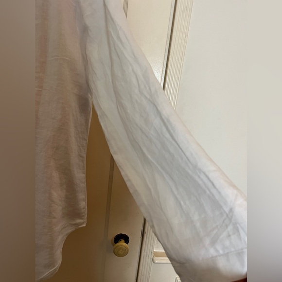 Soft Surroundings Oversized White Linen Button Down Shirt NWOT - Picture 4 of 10